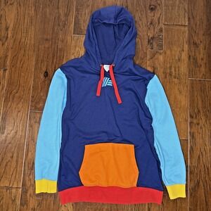 ALDI Gear Logo Drawstring Hoodie Sweatshirt Men L Multicolor Pullover Colorblock